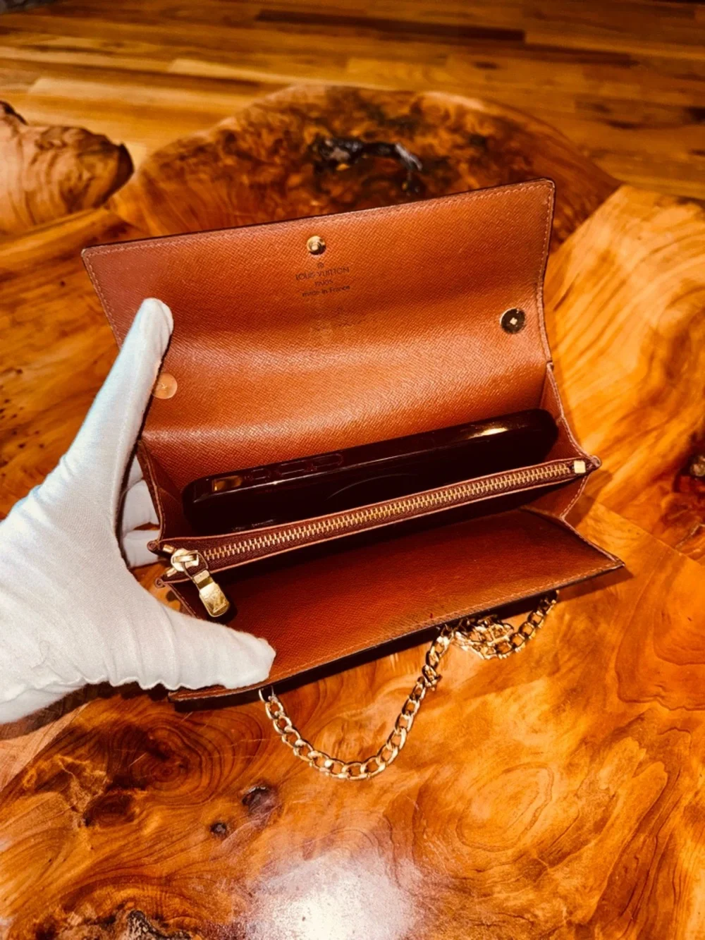 Louis Vuitton, beautiful vintage Sarah, long wallet, monogram, brown converted - Picture 5 of 14